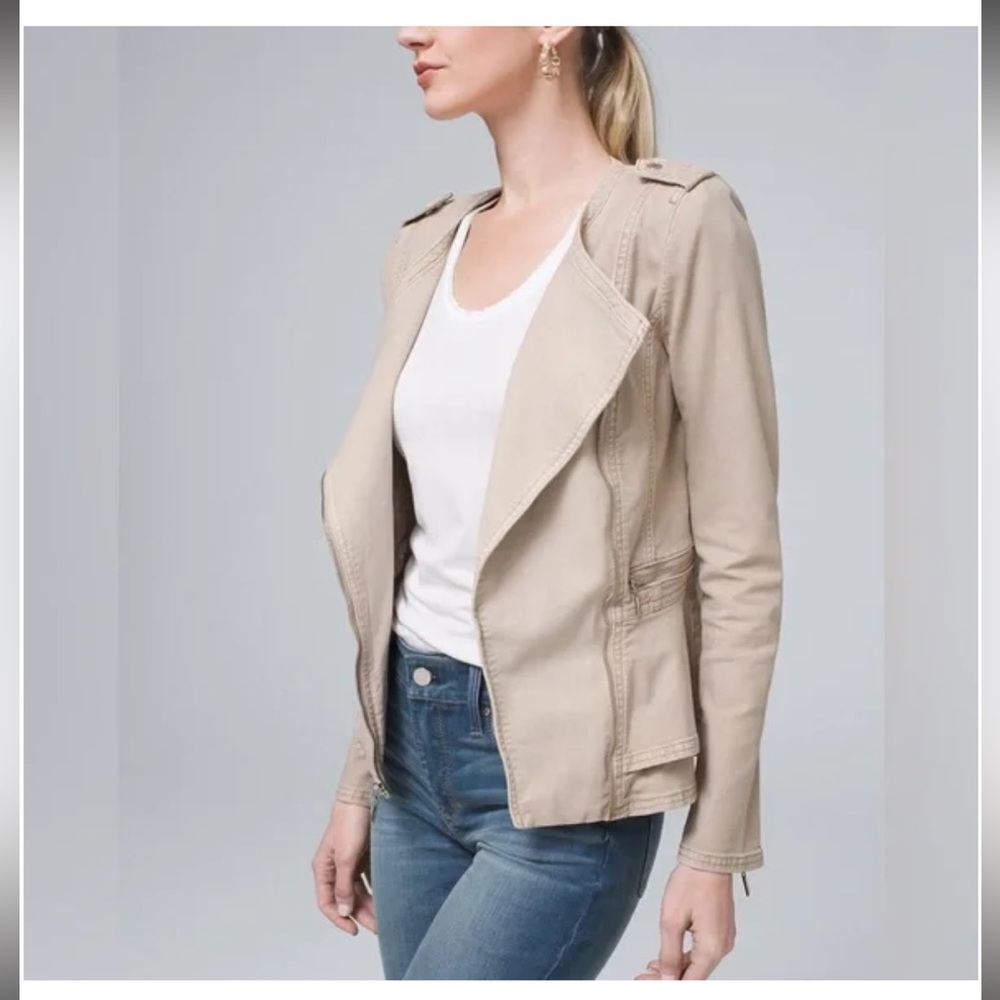 White House Black Market Beige Utility Jacket